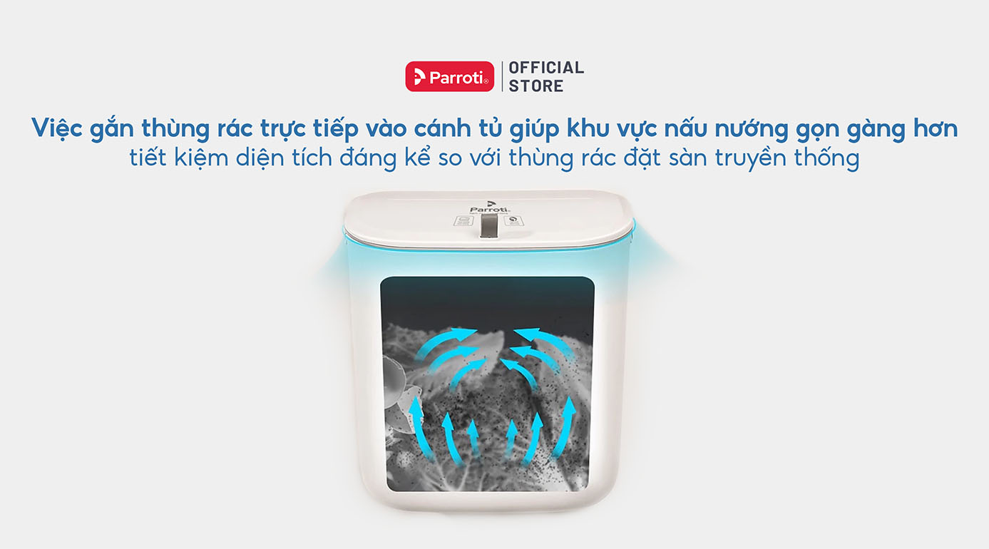 Thùng rác bếp gắn tủ