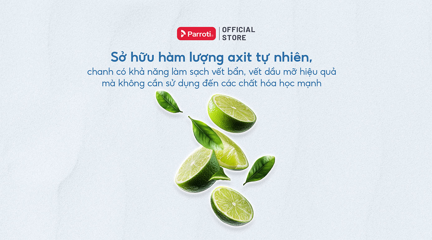 Axit trong chanh sẽ giúp loại bỏ dầu mỡ, vết bẩn trên căn bếp của các nàng