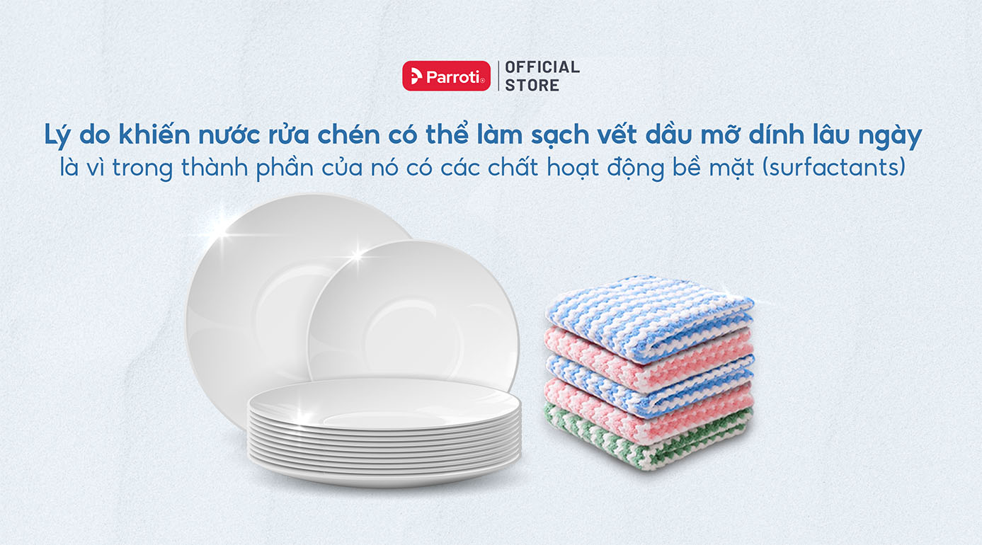 Không những giúp làm sạch dầu mỡ trên bát đĩa mà còn có thể tận dụng để lau bếp dính dầu mỡ