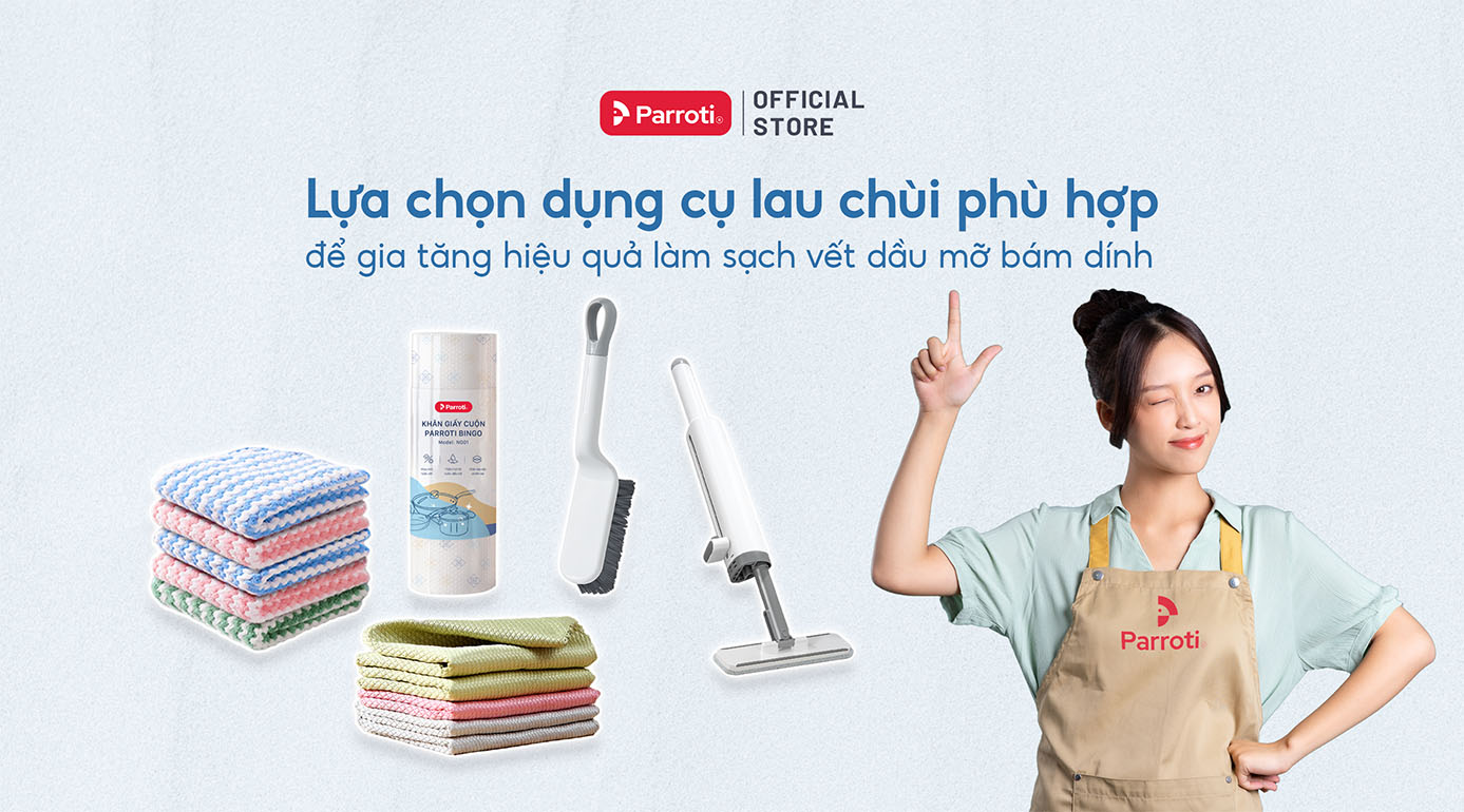 Sử dụng đúng dụng cụ lau chùi sẽ gia tăng hiệu quả làm sạch căn bếp