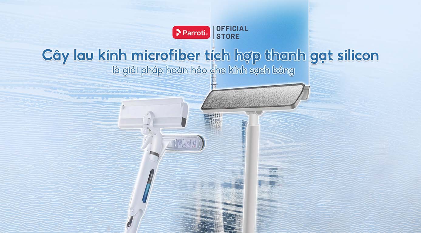 Cây lau kính tích hợp thanh gạt silicon đem lại hiệu quả làm sạch tốt hơn