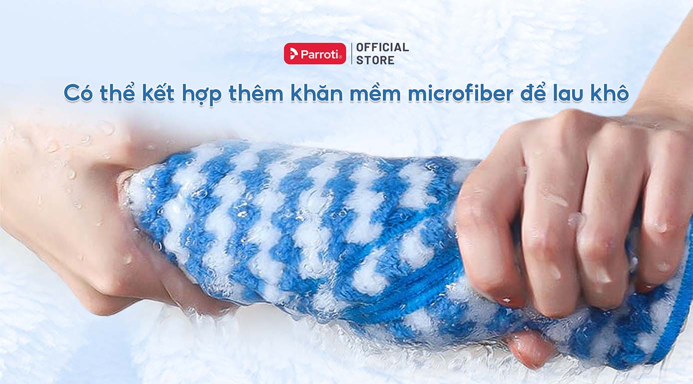 Có thể sử dụng thêm khăn mềm để lau kính sạch bóng