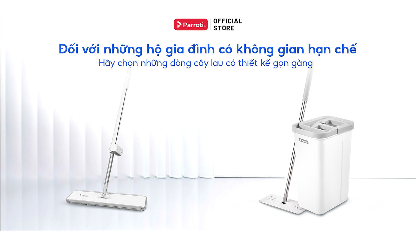 Nếu nhà nhỏ, ít thành viên có thể ưu tiên các loại cây lau nhà tự vắt nhỏ gọn