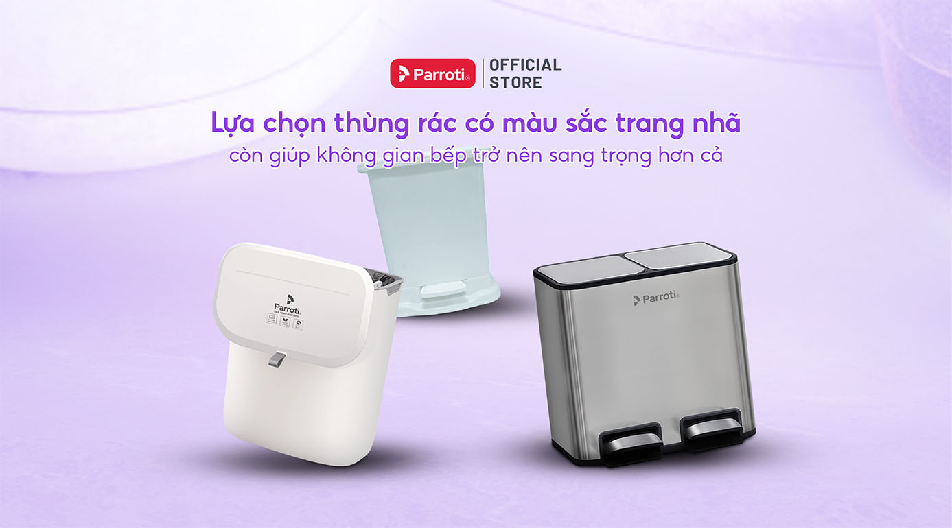 Lựa chọn thùng rác có màu sắc trang nhã còn giúp không gian bếp trở nên sang trọng hơn cả