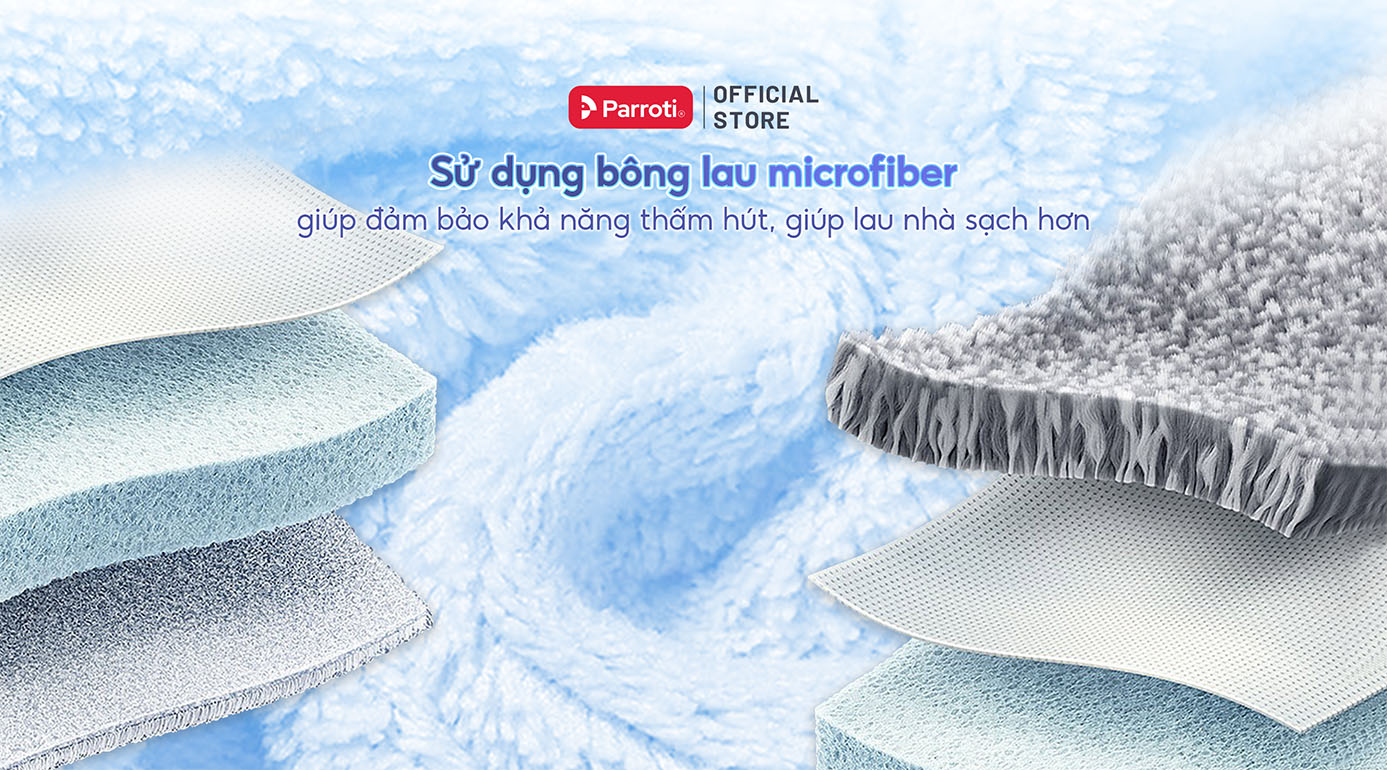 Bông lau microfiber với hiệu quả thấm hút vượt trội sẽ giúp lau sàn sạch hơn