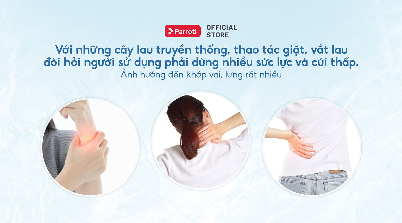 Cây lau nhà truyền thống đòi hỏi người dùng phải dùng nhiều lực để giặt vắt