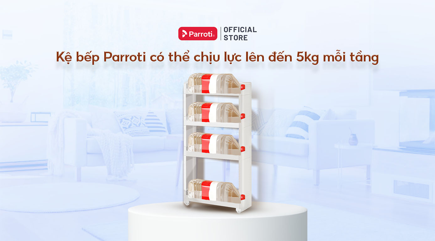 Kệ bếp Parroti chịu lực lên đến 5kg mỗi tầng