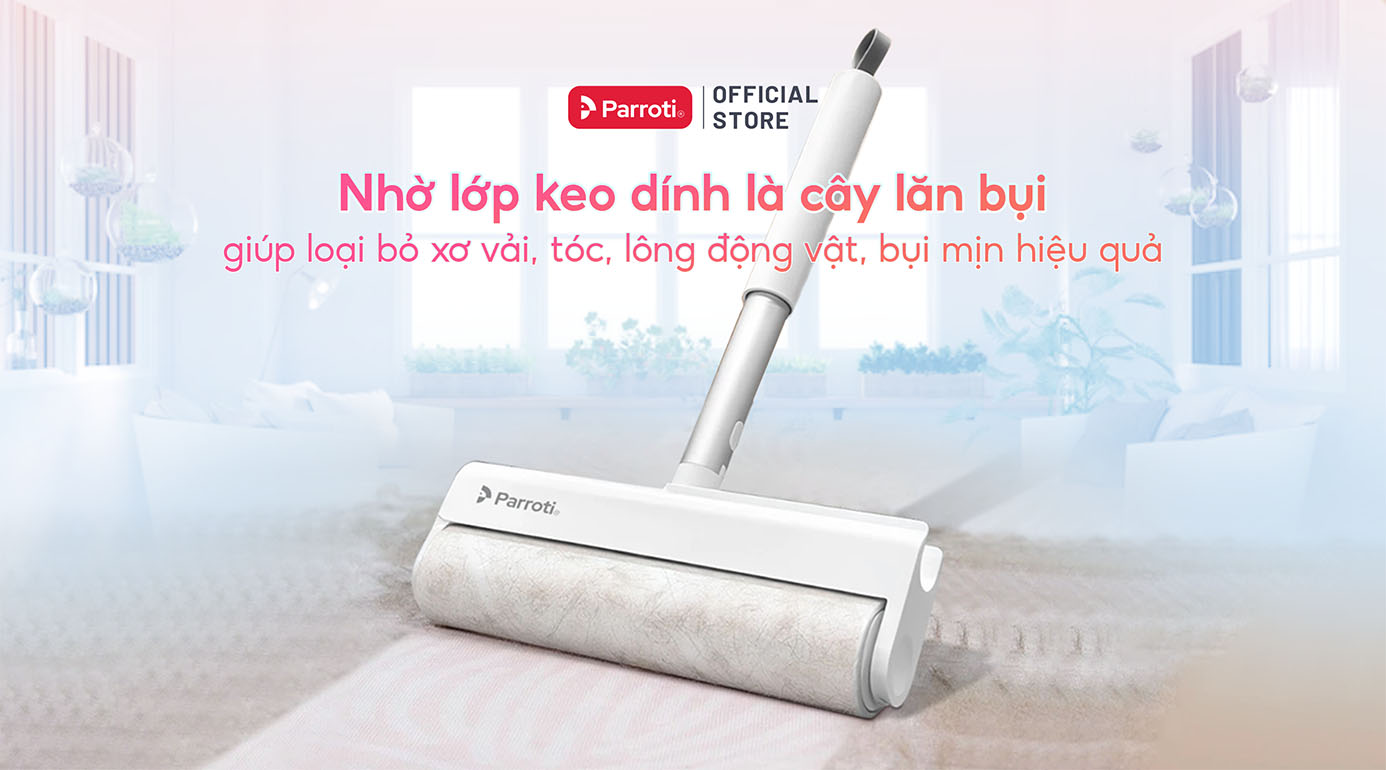 Nhờ lớp keo dính là cây lăn bụi giúp loại bỏ xơ vải, tóc, lông động vật, bụi mịn hiệu quả