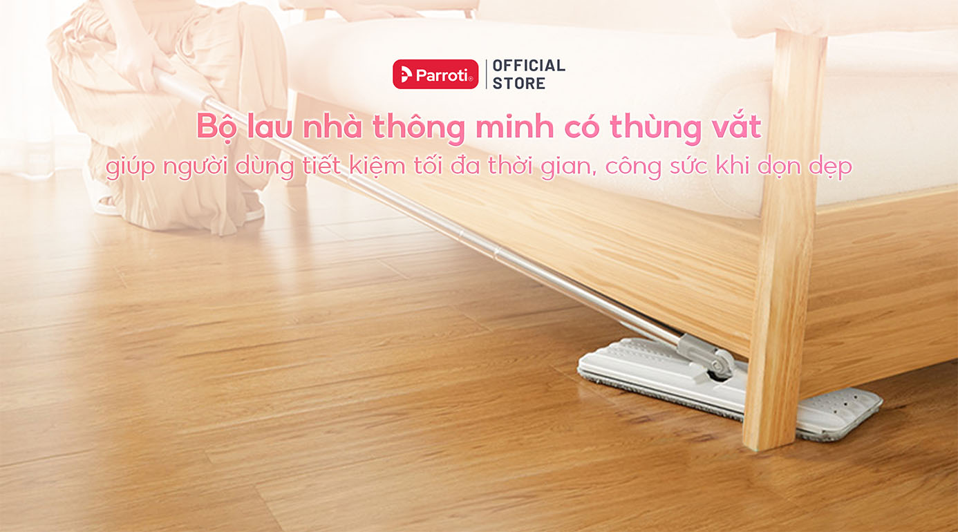 Bộ lau nhà thông minh có thùng vắt giúp người dùng tiết kiệm tối đa thời gian, công sức khi dọn dẹp