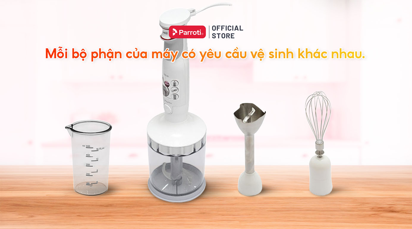 Mỗi bộ phận của máy có yêu cầu vệ sinh khác nhau.