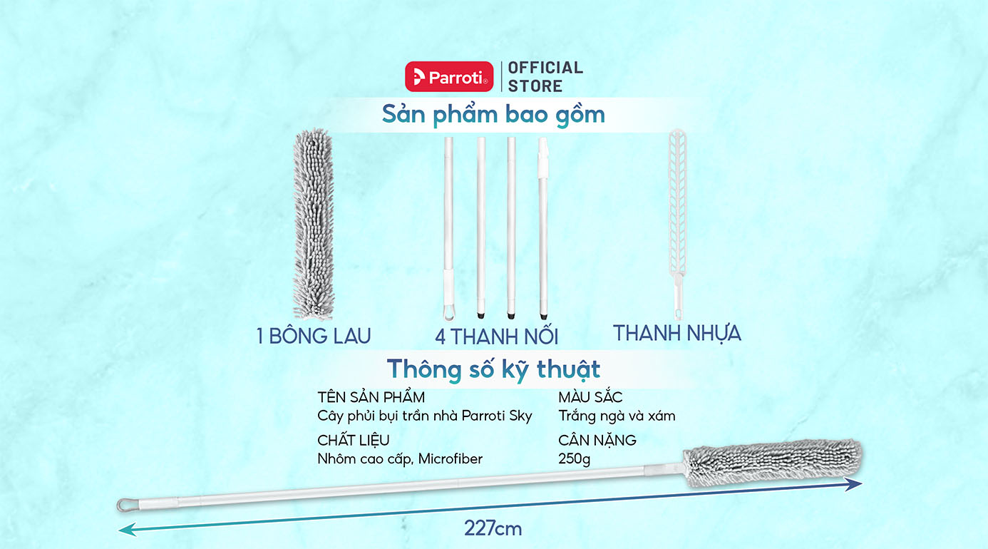 Có gì ở cây phủi bụi trần Parroti SK01