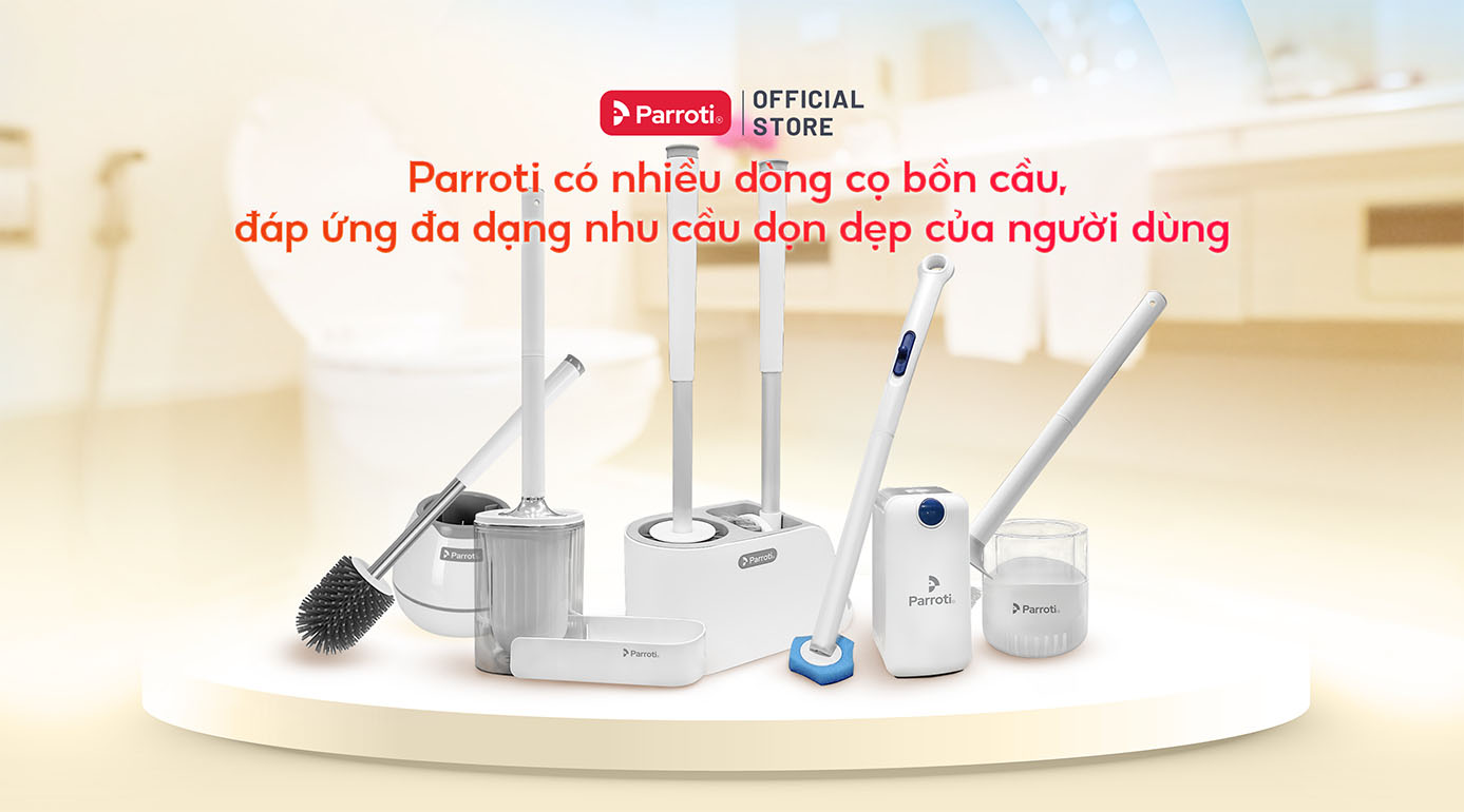 Parroti có nhiều dòng cọ bồn cầu, đáp ứng đa dạng nhu cầu dọn dẹp của người dùng