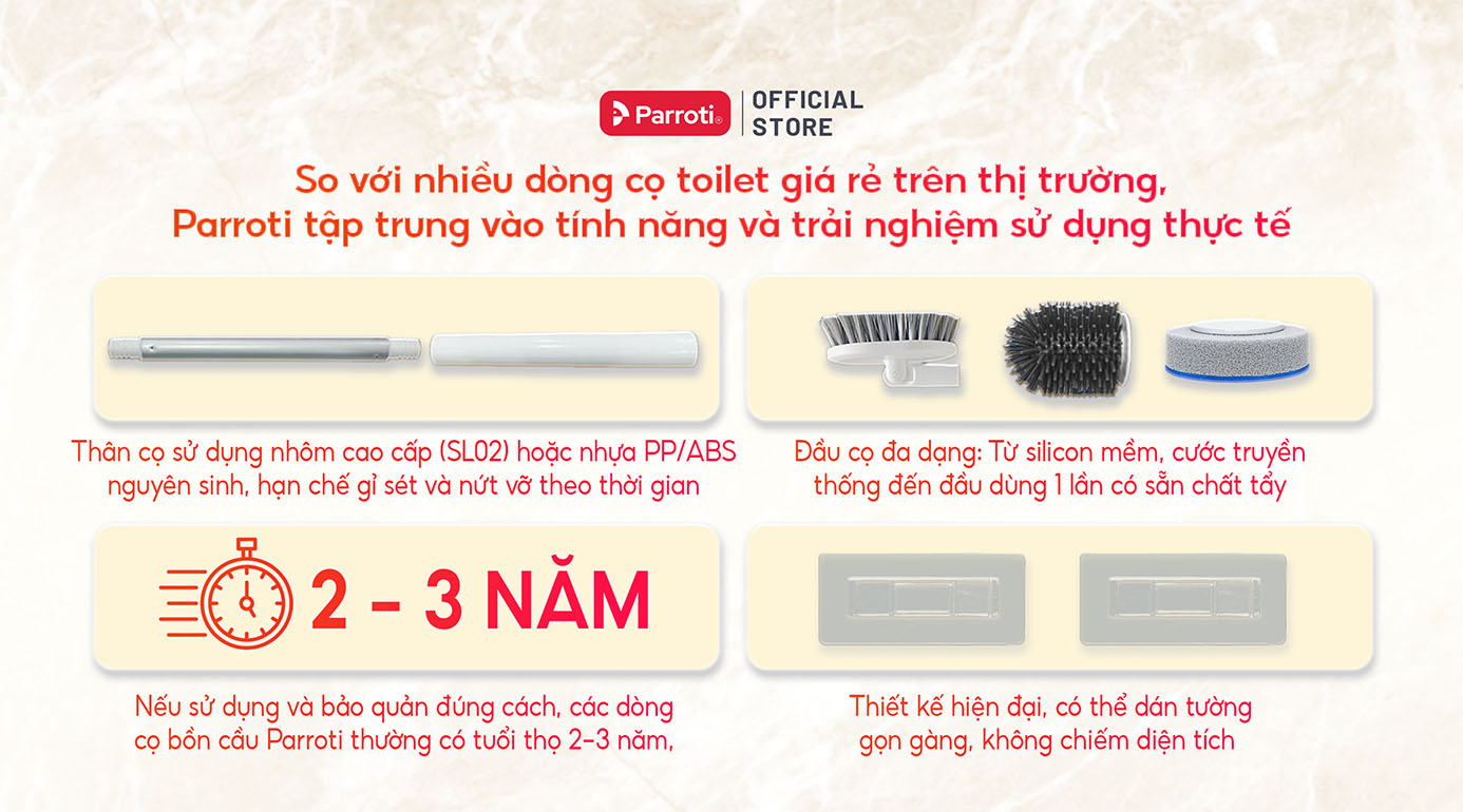 Cọ bồn cầu Parroti có gì khác biệt?