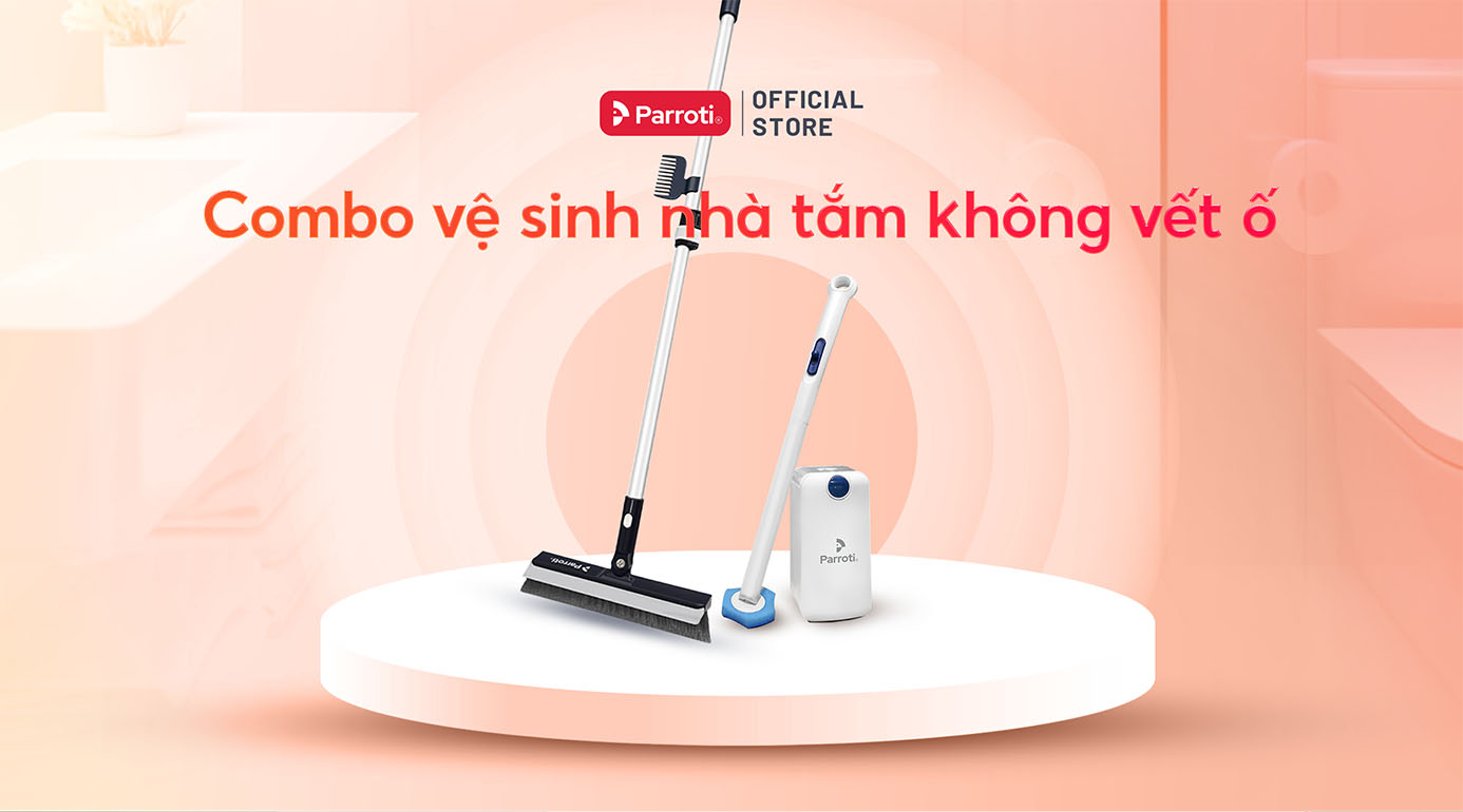 Vệ sinh nhà tắm với combo dọn nhà đón Tết Parroti