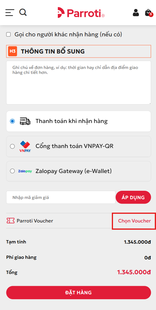 Voucher Parroti Tết 2026